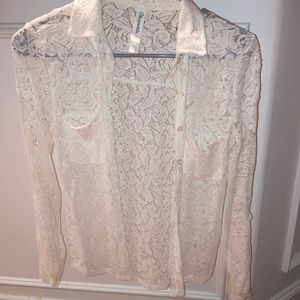 A white see-through sweater